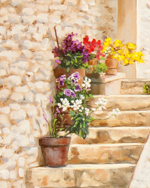 Aspremont Village In Provence – Original Classical Oil Painting by Dominique Amendola