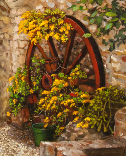 Aspremont Village In Provence – Original Classical Oil Painting by Dominique Amendola