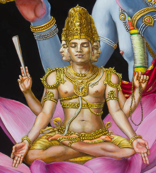 Brahma hearing Vedic knowledge from Krishna