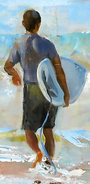 Going For The Surf – Framed Impressionist Painting by Dominique Amendola