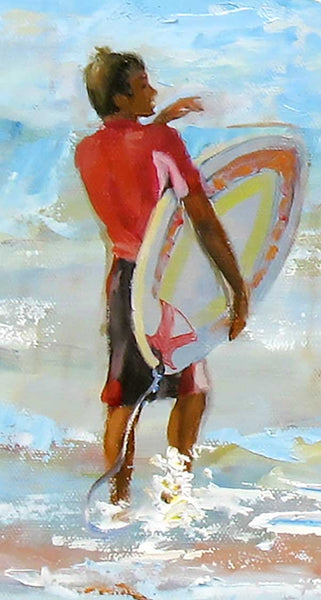 Going For The Surf – Framed Impressionist Painting by Dominique Amendola