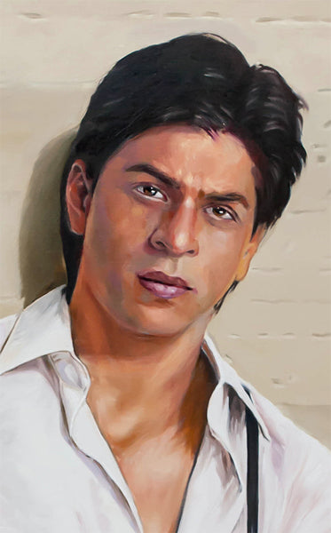 Portrait of Shahrukh Khan – Original Oil Painting by Dominique Amendola