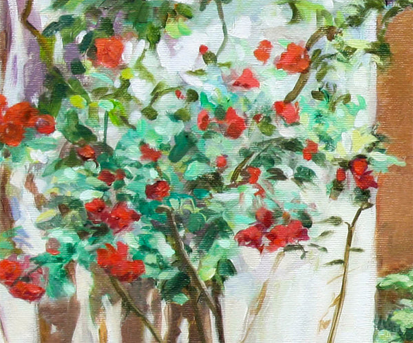 Climbing Roses in La Treille Courtyard, Marcel Pagnol Village Scene by Dominique Amendola