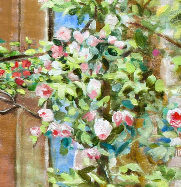 Climbing Roses in La Treille Courtyard, Marcel Pagnol Village Scene by Dominique Amendola