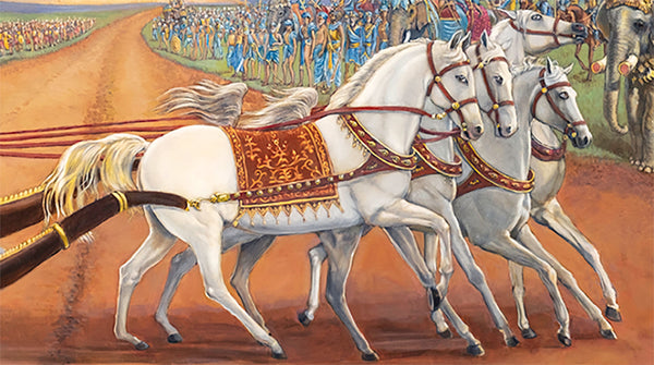 Partha Sarathi – Bhagavad Gita Painting by Dominique AmendolaThis epic oil painting