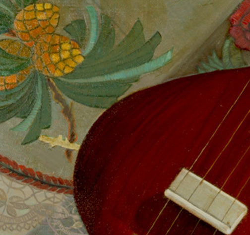 Still Life With Tambura and Fruit Bowl – Original Oil on Linen
