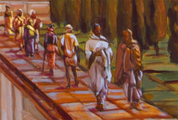 Taj Mahal at Sunset – Original Oil Painting by Dominique Amendola
