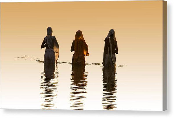 Bathing in the holy river 2 - Canvas Print