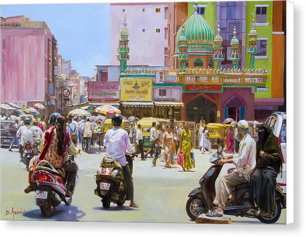 Street Scene in Bangalore, India - Canvas Print