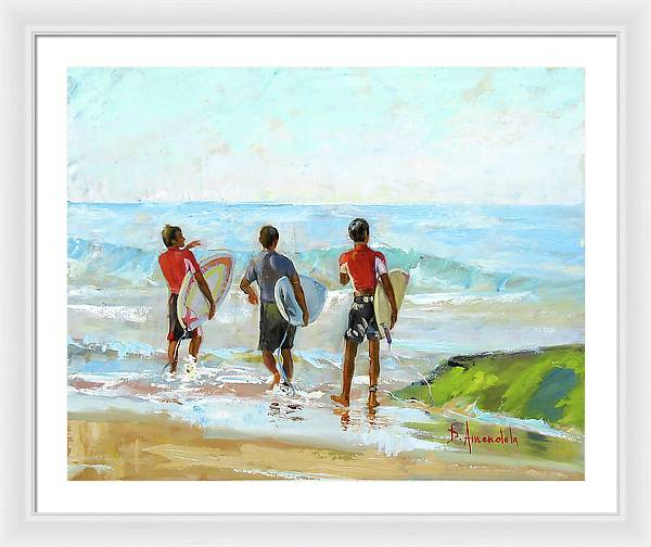 Going For The Surf - Framed Print