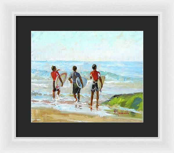 Going For The Surf - Framed Print