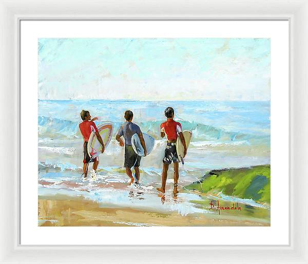 Going For The Surf - Framed Print