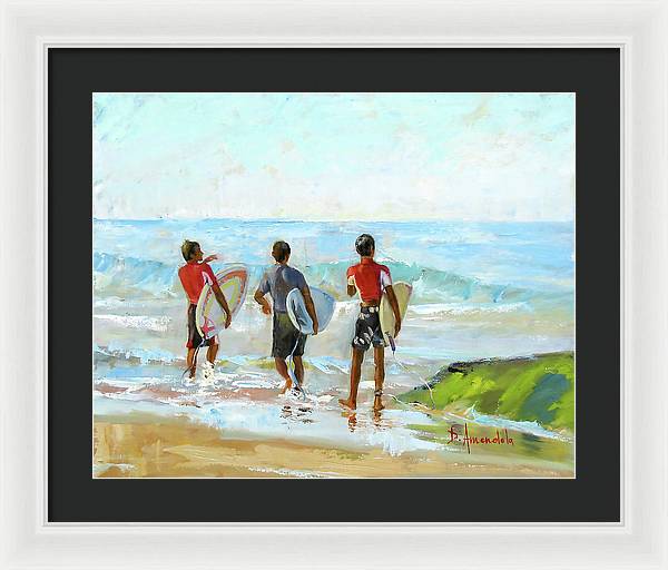 Going For The Surf - Framed Print