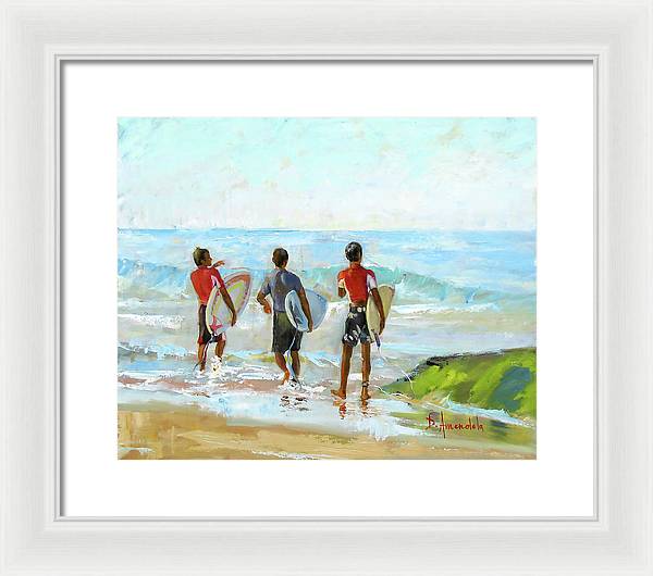 Going For The Surf - Framed Print