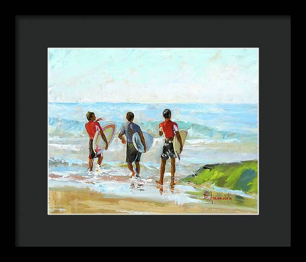 Going For The Surf - Framed Print