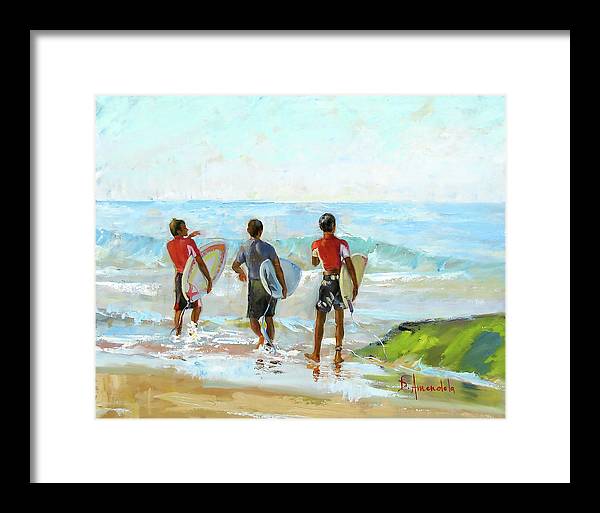Going For The Surf - Framed Print