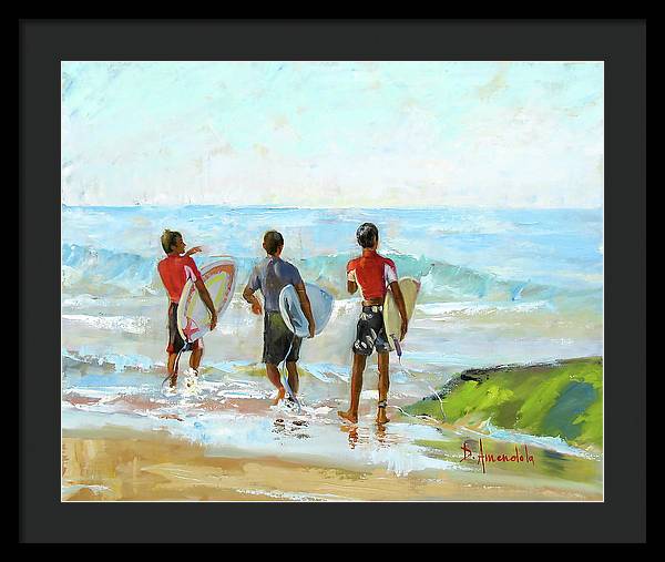 Going For The Surf - Framed Print