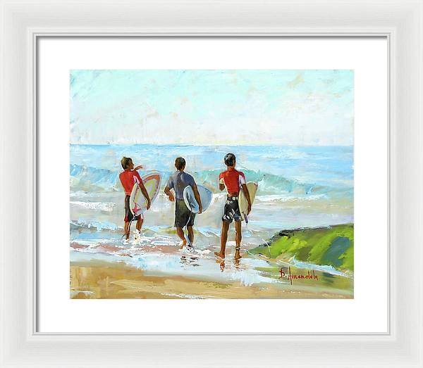 Going For The Surf - Framed Print
