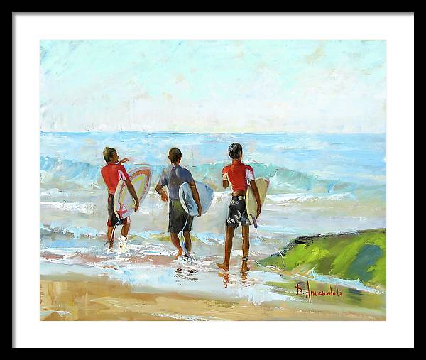 Going For The Surf - Framed Print