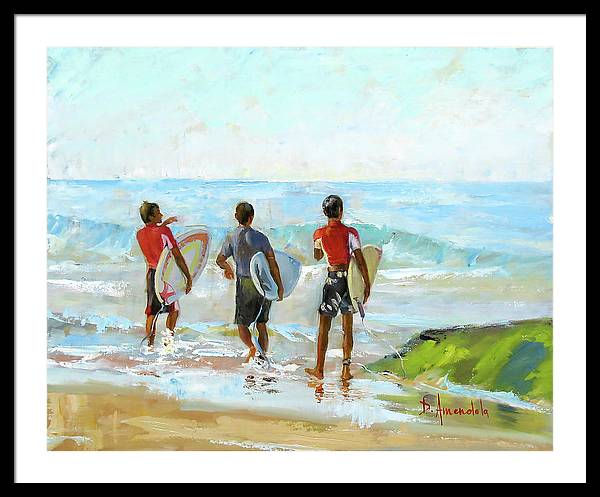 Going For The Surf - Framed Print