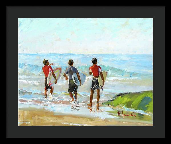 Going For The Surf - Framed Print