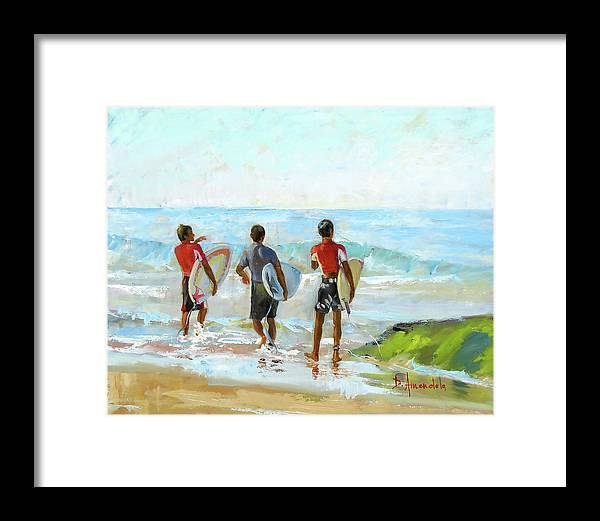 Going For The Surf - Framed Print