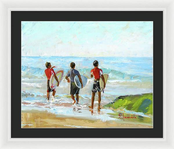 Going For The Surf - Framed Print
