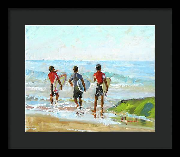 Going For The Surf - Framed Print