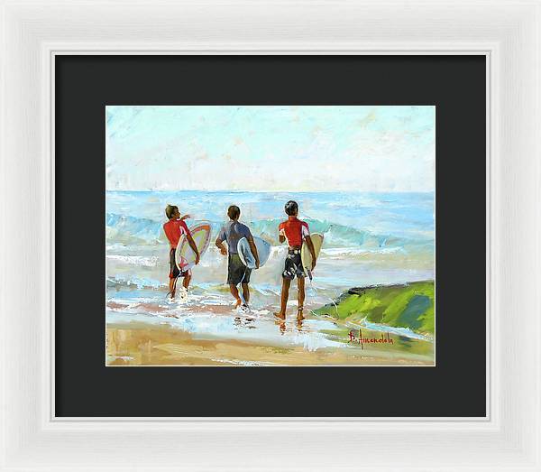 Going For The Surf - Framed Print