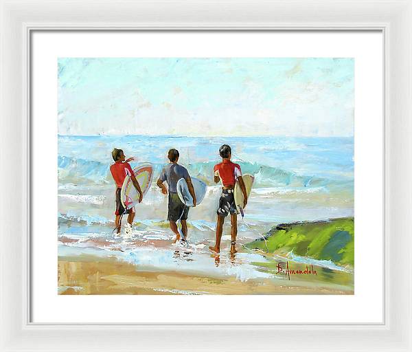 Going For The Surf - Framed Print