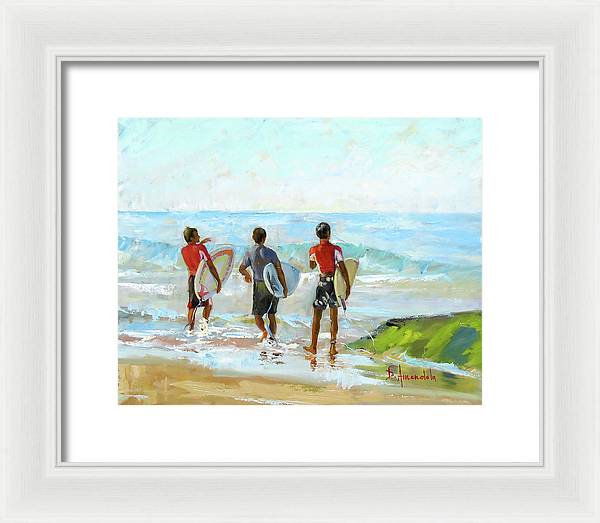 Going For The Surf - Framed Print