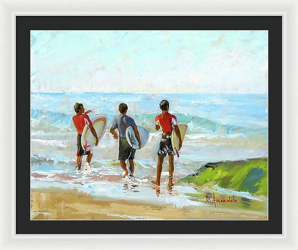 Going For The Surf - Framed Print