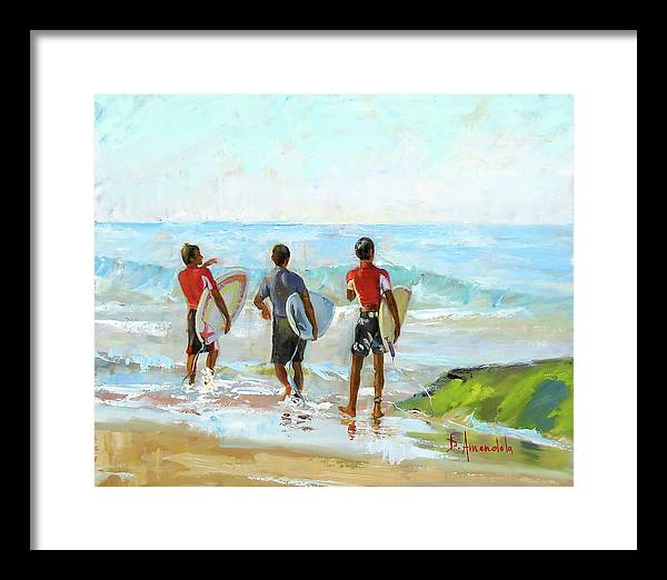 Going For The Surf - Framed Print