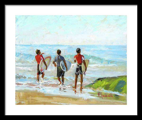 Going For The Surf - Framed Print