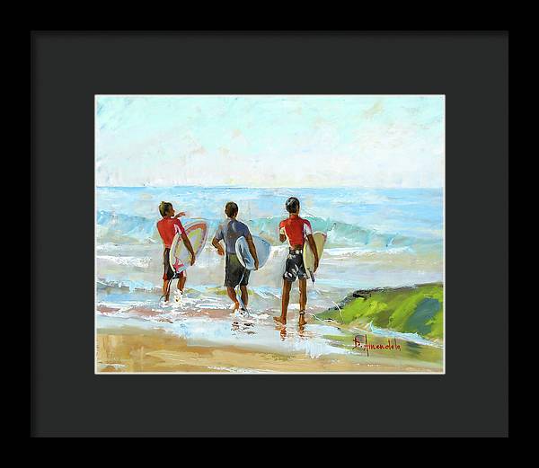 Going For The Surf - Framed Print