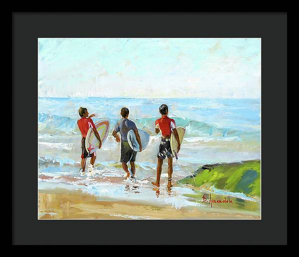 Going For The Surf - Framed Print