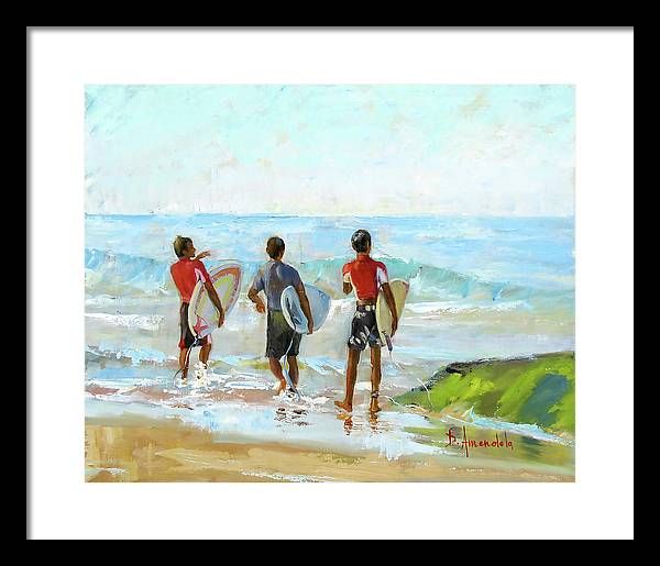 Going For The Surf - Framed Print
