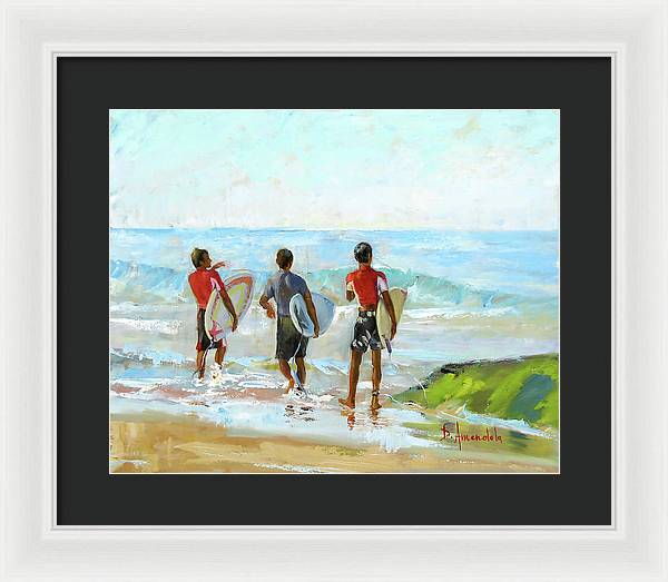 Going For The Surf - Framed Print
