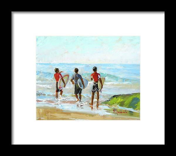 Going For The Surf - Framed Print