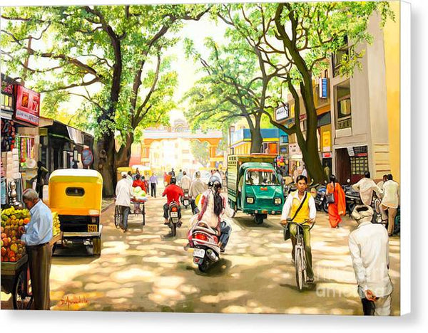 India Street Scene 4 - Canvas Print