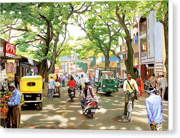 India Street Scene - Canvas Print