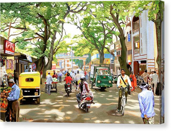 India Street Scene - Canvas Print