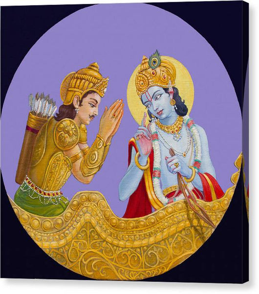 Krishna speaks the Bhagavad-Gita - Canvas Print