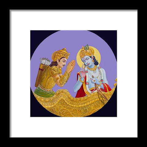 Krishna speaks the Bhagavad-Gita - Framed Print
