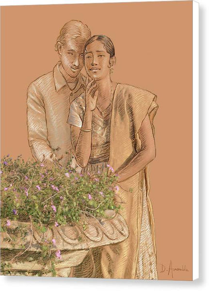 Lovers in the garden - Canvas Print
