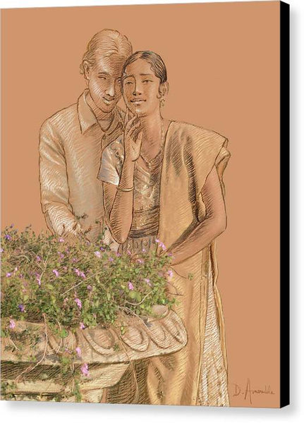 Lovers in the garden - Canvas Print