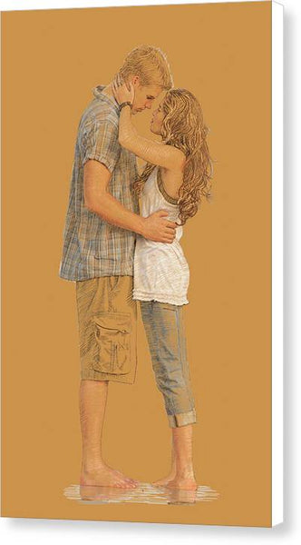 Lovers On The Beach - Canvas Print