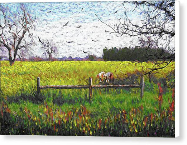 Mustard Field Van Gogh Style - Canvas Print