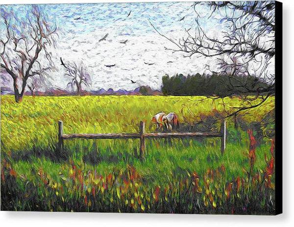 Mustard Field Van Gogh Style - Canvas Print