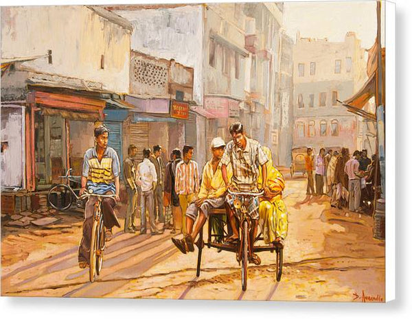 North India Street Scene - Canvas Print